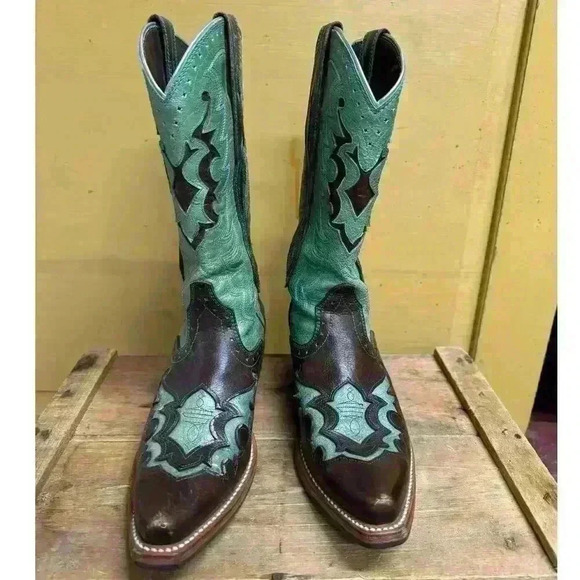 Ariat Women's Rienda Performance Boot 10009552 Brown/Teal Size 6.5 - Picture 7 of 11